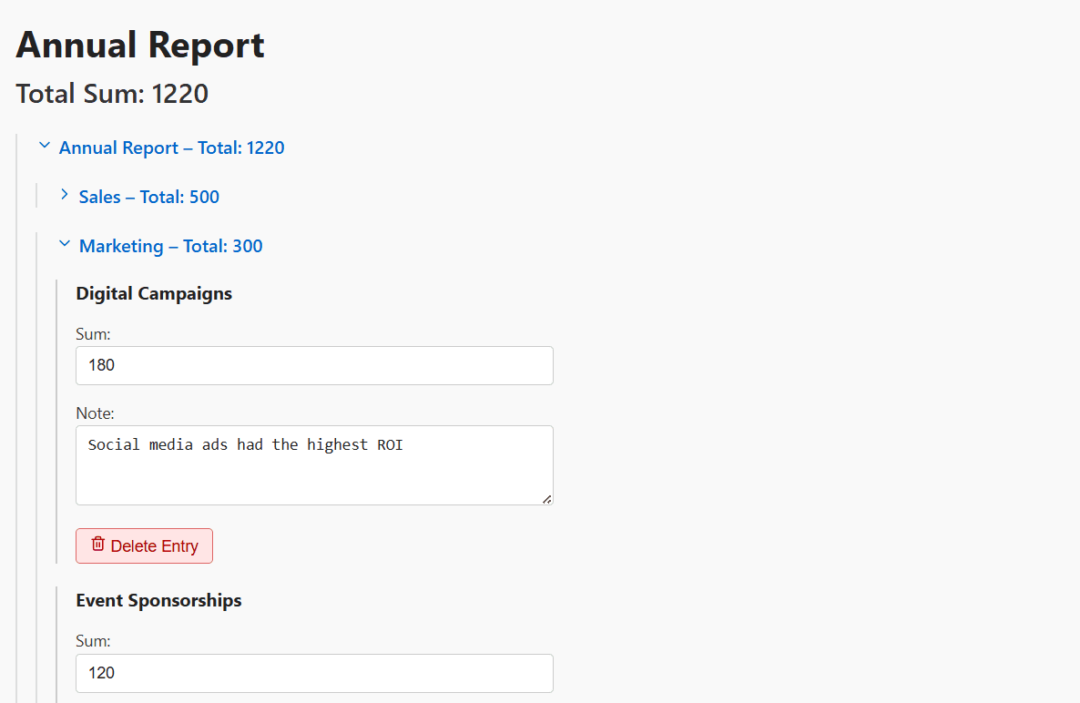 Report Structure App